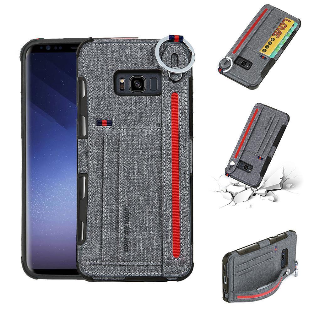 Canvas Pattern Multi-function Leather Phone Case for Samsung Galaxy S9 / S9 Plus