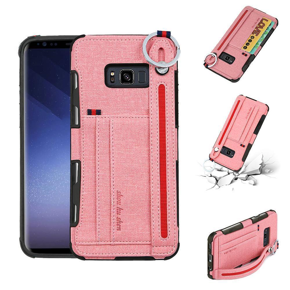 Canvas Pattern Multi-function Leather Phone Case for Samsung Galaxy S9 / S9 Plus